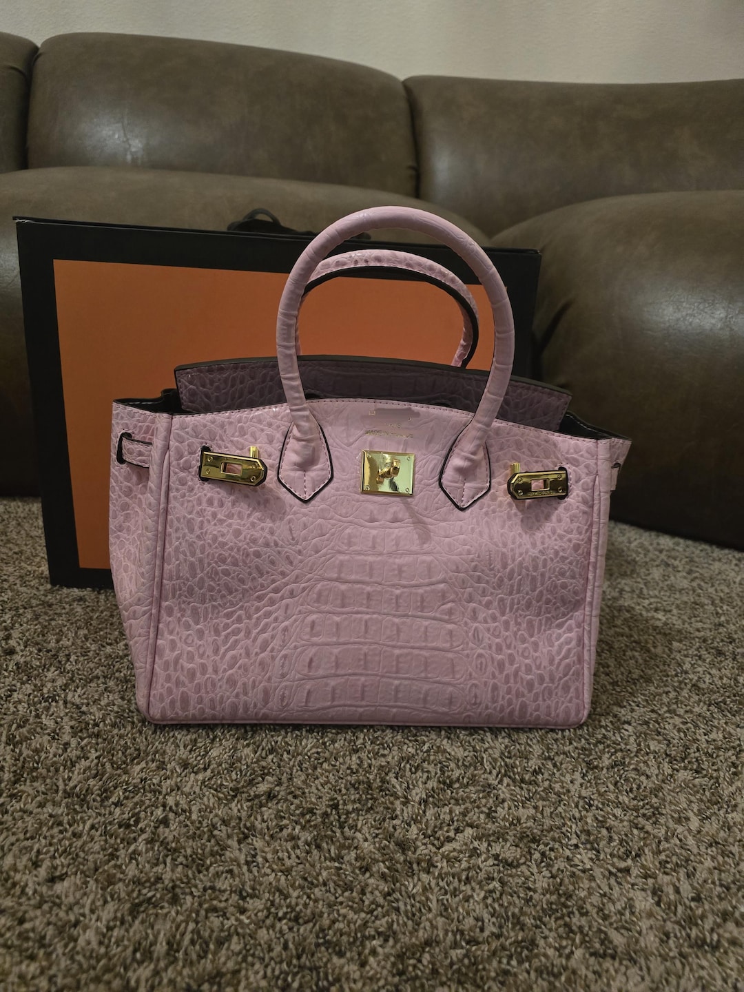 BELTED MINI — HOT PINK CROC / RECLAIMED LEATHER