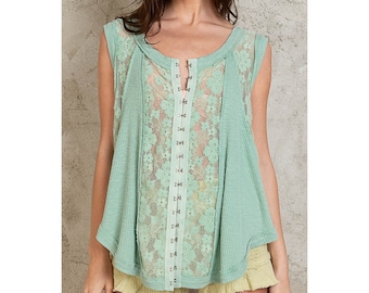 So This is Love Lace Top in Seafoam
