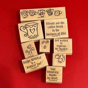 Vintage Stampin&#39; Up Espresso Yourself Rubber Stamp Set - 2002 Retired