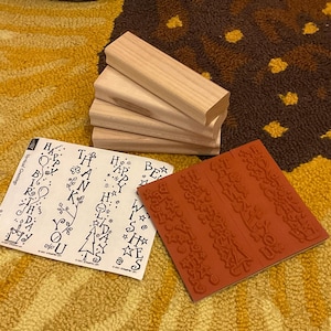 Vintage Stampin Up Rubber Stamp Set: Vertical Greetings, 2001