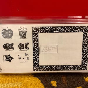 Vintage Stampin Up Rubber Stamp Set: Swirl Frame Fun, 2002 (New in Box)