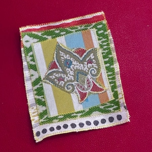 Flower floral patch denim jean jacket applique for jeans bags sweatshirts. Unique gift for her. Original one of a kind sew on floral patch.