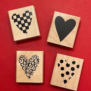 Vintage Stampin&#39; Up Heart Rubber Stamp Set