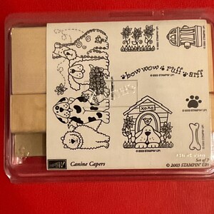 Vintage Canine Capers Rubber Stamp Set - Stampin&#39; Up! 2003 (New in Box)