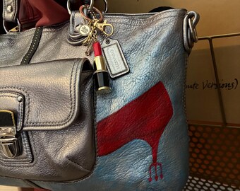 Authentic Coach Shoulder Bag - Coach Poppy Rocker Metallic Silver Crossbody Strap Reworked Devil Wears Prada Y2K Rocker Chic Leather Handbag