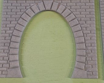 Portale Tunnel In Pietra Doppio Binario - Scala Z 1:220 (FORGE, UK, Non Verniciato)