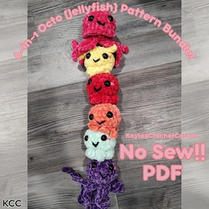 No-Sew 6-1 Octo and Jellyfish Crochet Pattern Pack PDF