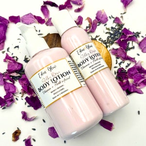 Lotion • Rose Silky Body Lotion Moisturizer • Non-greasy & hydrating • Vitamin infused