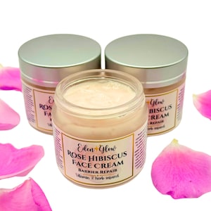 Rose Hibiscus Face Cream • Rejuvenating anti-aging moisturizer • Sensitive & mature skin • Barrier Repair • Vitamin infused