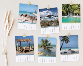 2027 5x7" Printable Travel Photo Desktop Calendar of beaches - Instant Download