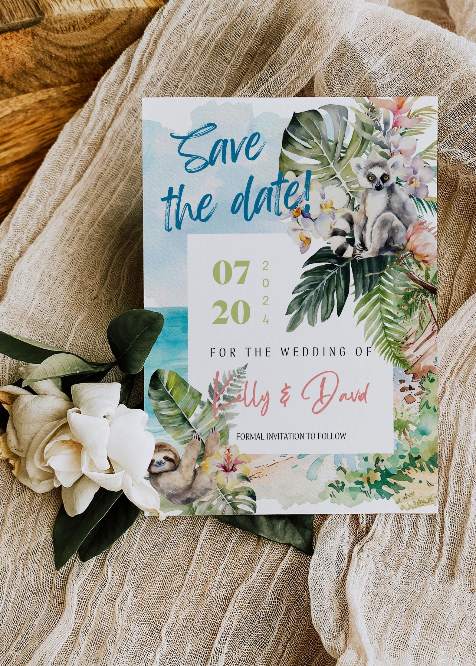 Beach Tropical Save The Date