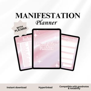 Manifestation Planner, MRR and PLR journal, Done for you Digital product with resell rights