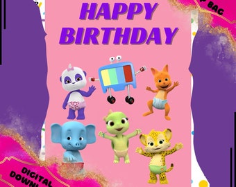 Word Party DIY digital instant downloads party favor chip bag water bottle rice krispy caprisun cupcake topper gift bag gable box templates