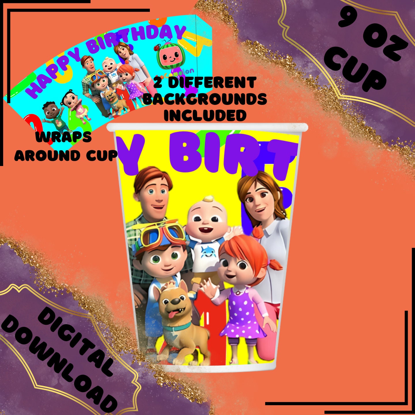 Cocomelon DIY Printable Digital Download Party Favors Pack of 4 9oz ...