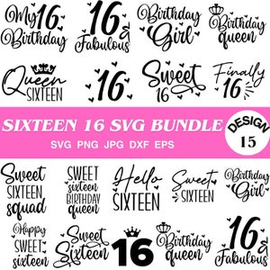 Geburtstagskind SVG, Mädchen Geburtstag SVG, Mädchen Geburtstag SVG, 16. Geburtstag, 16., Cut File Cricut, Silhouette Sweet Sixteen SVG, Sweet 16 SVG