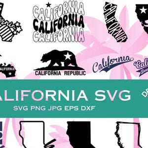 Uso comercial, Silhouette, California SVG, California State SVG, Arquivo de corte, Cricut, Clip art, California Outline, CA Svg
