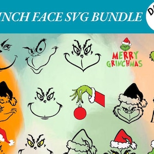 Grinch Face Svg, Grinch face Png, Christmas Svg, Merry Christmas Png, Grinch Svg Bundle, Grinch Face for Cricut, Instant Digital Download