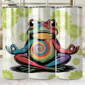 Hippie Frog PNG: Tie Dye Peace Sign, Retro 70s Sublimation (Digital Download