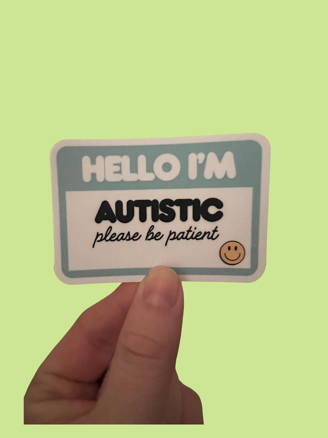 Hello I’m Autistic Please Be Patient Sticker | Autism Awareness Name ...