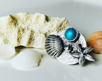 Ring,Ocean ring, statement ring, pearl ring