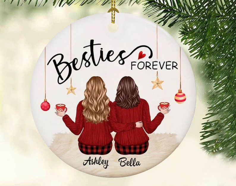 Personalized Bestie Christmas Ornament, Custom Best Friend Ornament, Gift For Bestie, Ornament Christmas, Gift For Bff, Christmas Gifts 