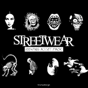 Streetwear PNG Graphics Pack | Punk Goth Tees, Clipart (Digital Files)