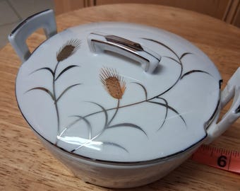 Golden Wheat Covered Butter Tub by Lipper and Mann