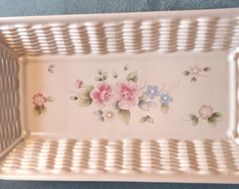 Pfaltzgraff Tea Rose Bread Basket Tray