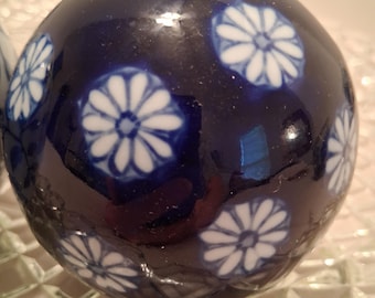 Vintage Blue White Chinoiserie Porcelain Carpet Balls