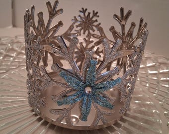 Glittered 3 wick candle holder