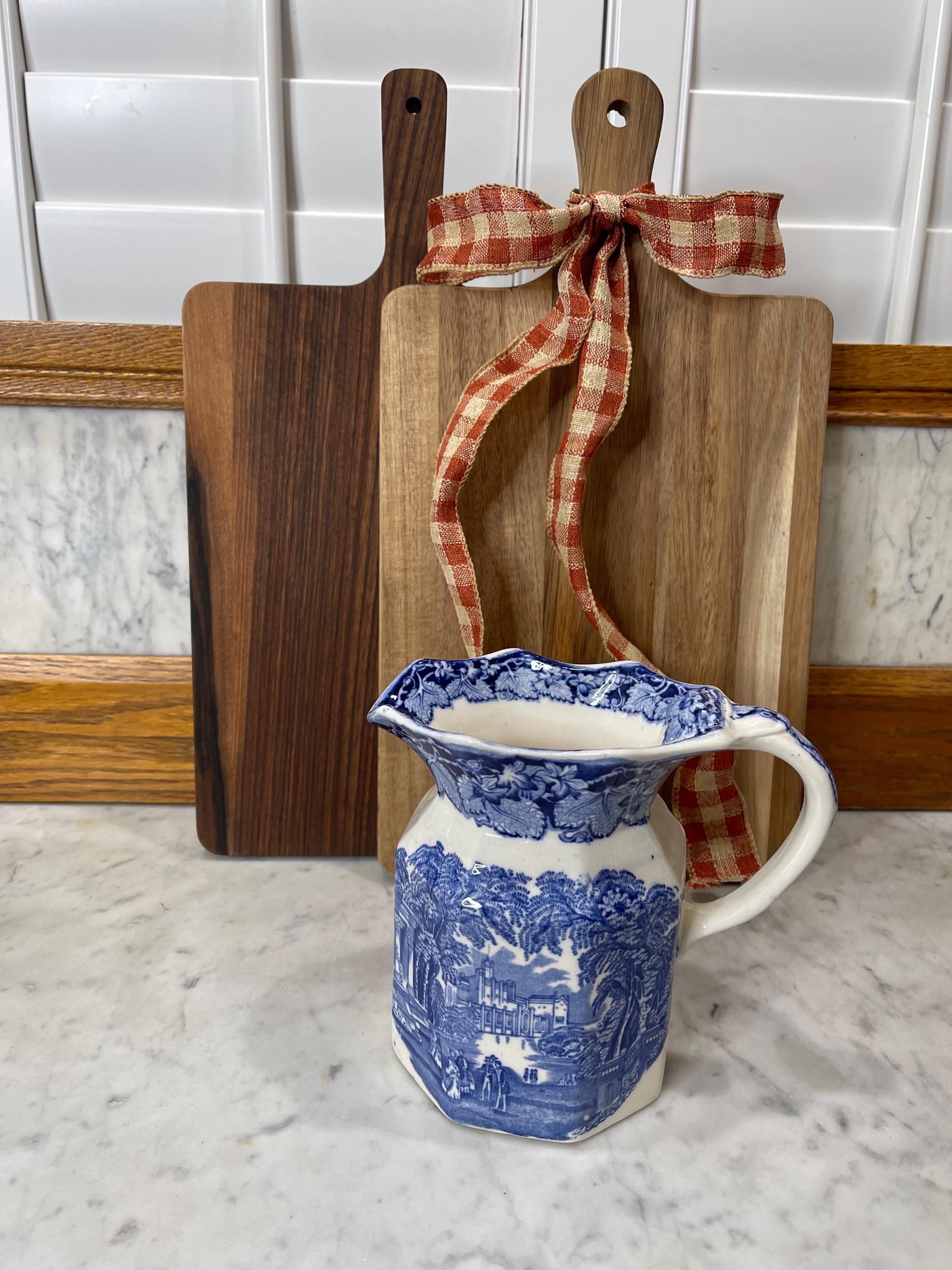 Blue and White Pitcher England - Etsy