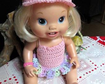 crochet clothes for 12 13 inch Baby Alive Princess or New Teeth doll various styles of Swimsuit