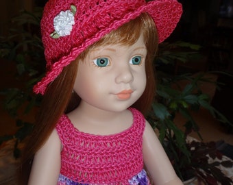 Crochet Top Hat for Tonner Magic Attic 18 inch Doll Top Hat Pink Lavender Purple