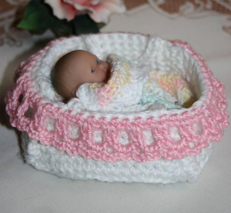 Crochet for Berenguer 5 inch baby doll Pink and White Etsy