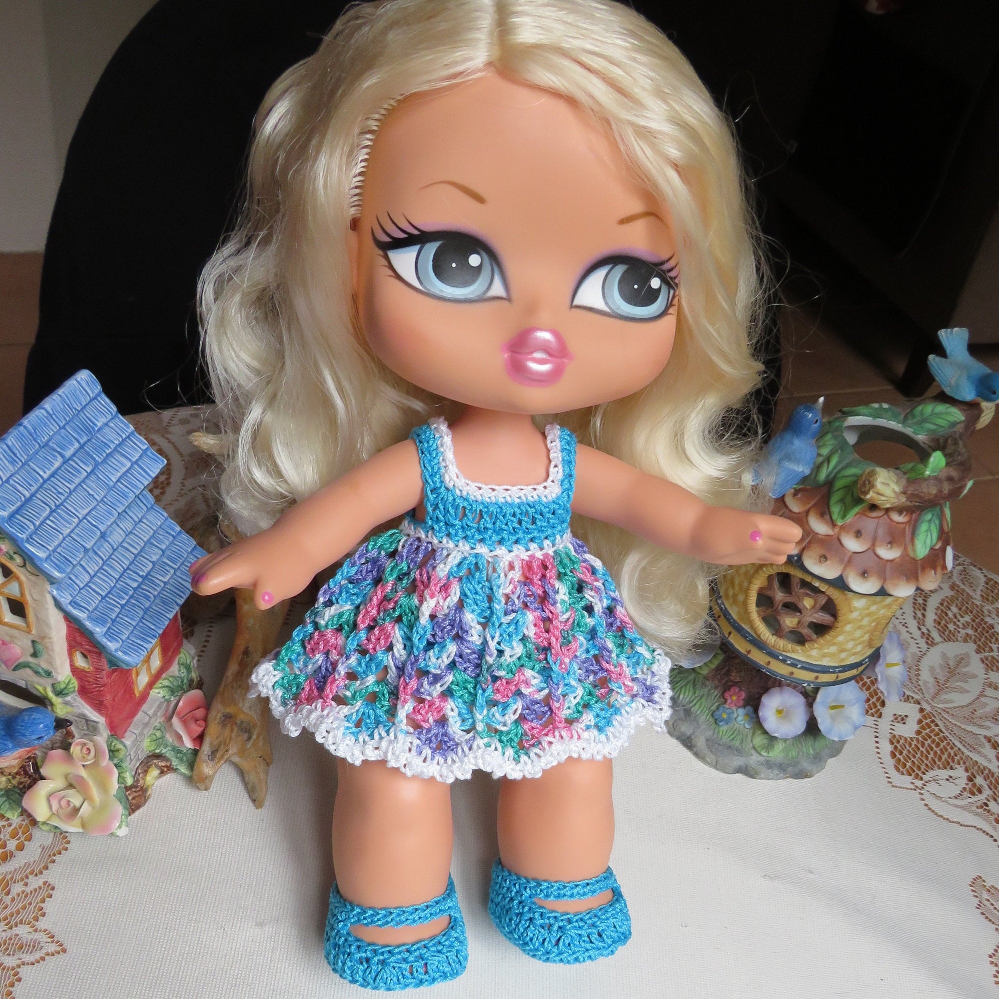 Crochet Outfit for 12 13 Inch Big Bratz Doll 4 Piece Dress Squared