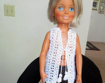 RESERVED for D Fruehauf  Crochet Vest for 17 18 inch Crissy Family doll 70's