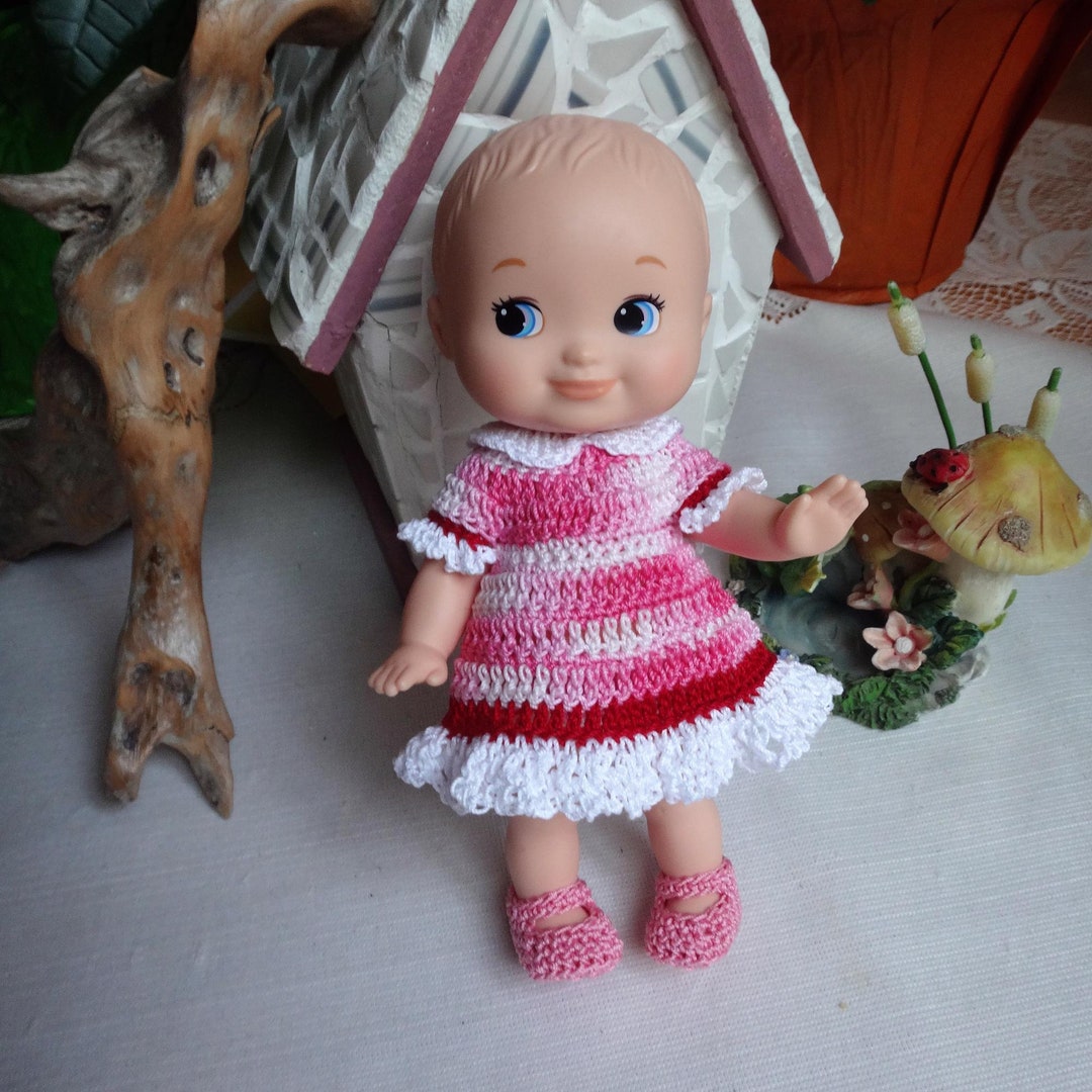 17cm Vinyl Figure Clothes Accessories,6.7 Inch Handcrafted Crochet Clothes For Vinyl Figure,Cute Pink Vinyl Figure Outfits Unique Style (Outfit Only