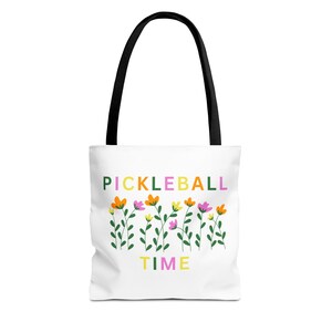 Pickleball tote bag, Colorful Pickleball Tote Bag, Sporty Market Bag, Fun Gift for Pickleball Lovers, Floral Design, Travel & Everyday Use