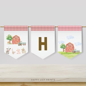 Bauernhof Girlande, Alles Gute zum Geburtstag, Party Girlande, Girlande, Bauernhof Tiere, Barnyard Geburtstagsbanner, Traktor Party KB33