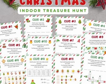 Christmas Treasure Hunt for Older Kids, Indoor Christmas Game, Scavenger Hunt, Christmas Activity for Kids, Letter from Santa Treasure Hunt