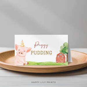 Farm Theme Birthday Food Tents, Editable Farm Animals Food Labels ...