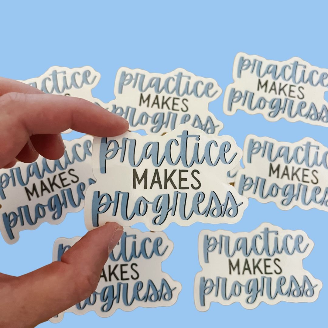 Practice Makes Progress Sticker: Music Sticker, Music Gift Sticker - Etsy