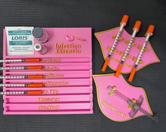Set of 3 trays:  1 Botox Syringe Tray and 2  Dermal Filler Injectables Syringe Holders, Tox Trays  Organizers for Aesthetic Professionals