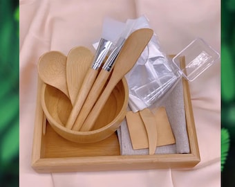 Japanese style SPA Natural Bamboo Luxury Facial Mask Care Tool Set for Beauty Saloons and personal SPA skin care