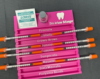Custom MedSpa Syringe Tray Botox Injection Organizer with Labels | Dentist Botox & Aesthetic Clinics Injector Tools