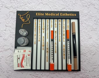 TOX TRAY™ Neurotoxin Organizer | 9 Slot Syringe Tray for Medical Spa | Botox Prep Station | Modern Aesthetic Injector Workspace