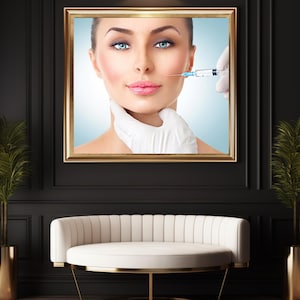 Facial Botox Treatment Art Poster, Facial Anatomy MedSpa Esthetician Nurse Injector Wall Decor