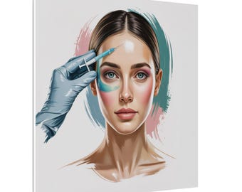 Künstlerischer Ausdruck der Botox Anwendung Leinwanddruck Medspa Wandkunst, Schönheitssalon Kosmetikerinnen Inspirational Artwork