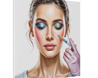 Botox inspiriert Leinwanddruck Medspa Wandkunst, Schönheitssalon Kosmetikerinnen Inspirational Artwork
