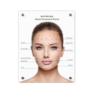 Botox Placement Points Nurse Injector MedSpa Display,  Structure of The Skin Acrylic Board, Cosmetology Acrylic Board
